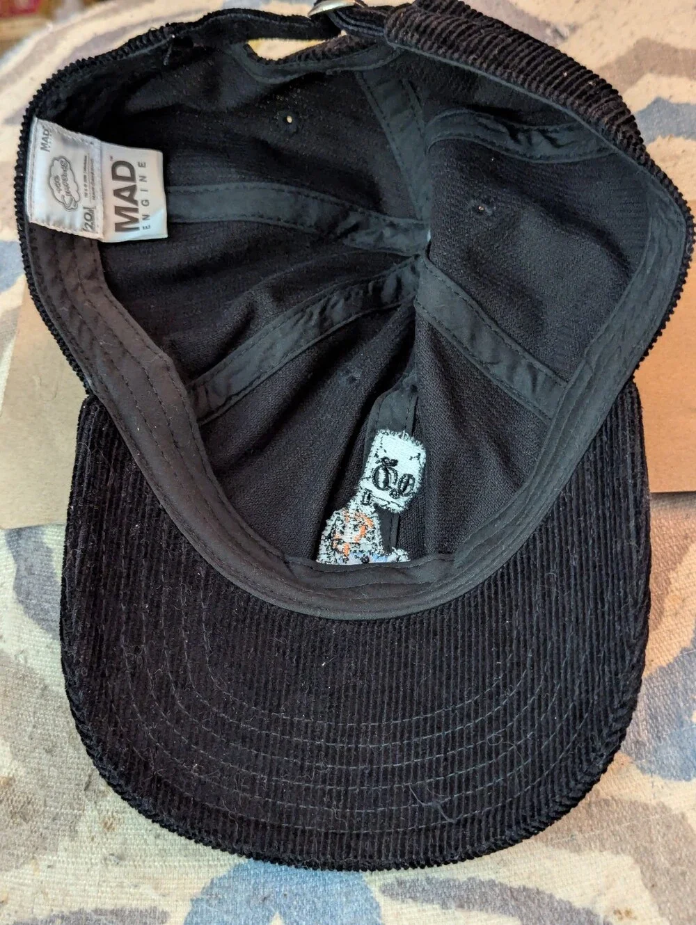 The Simpsons Skeleton Bart Hat Cap Black Corduroy By Mad Engine
